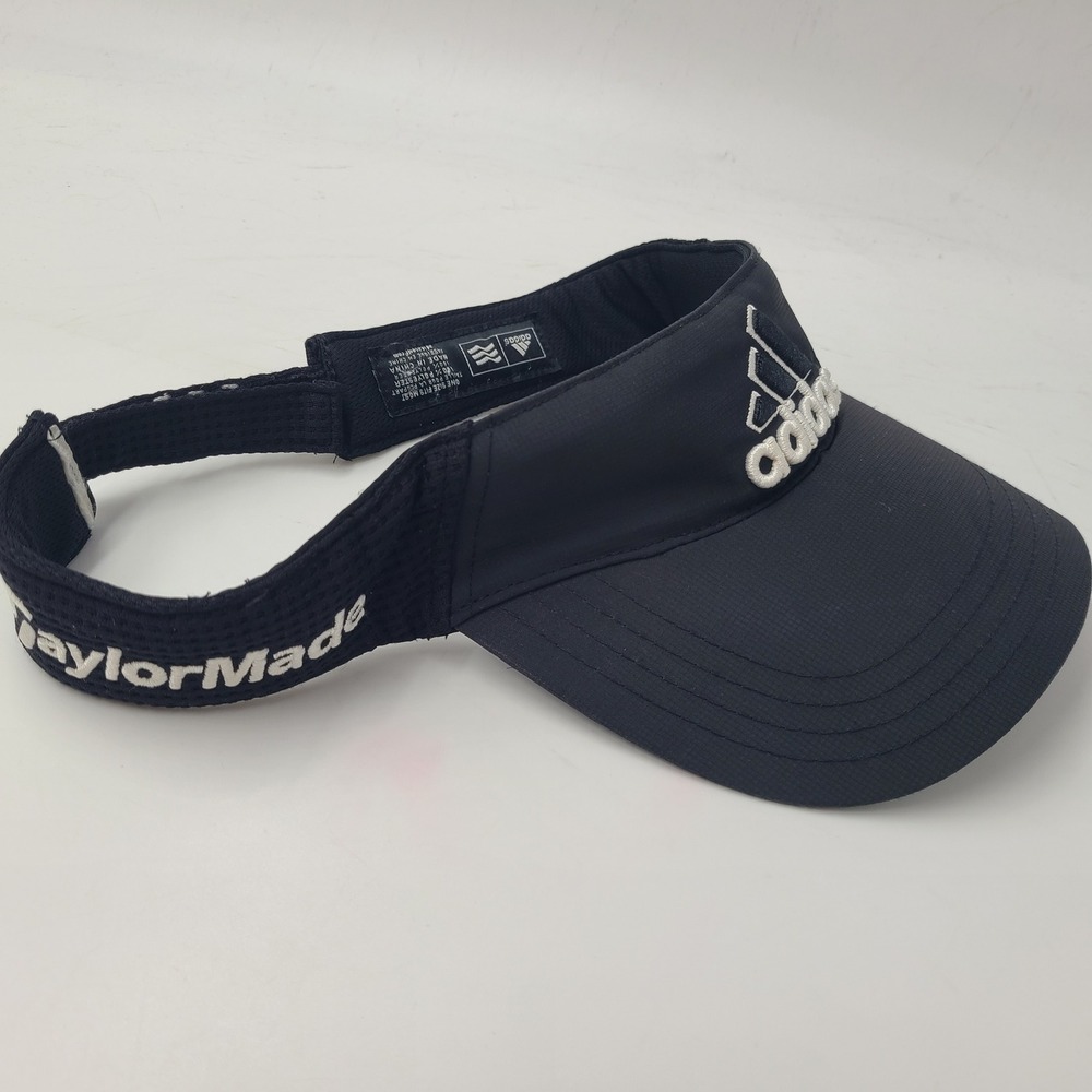 TaylorMade Visor Hat Adjustable Adidas Black White Tour Preferred Golf Logo Men